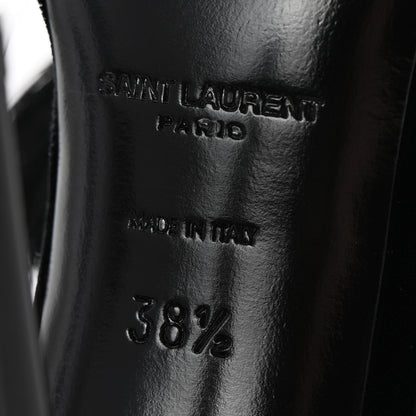 Saint Laurent Vernice Chiffon Tassel Embellished Pierre Pon Pon 110 Sandals 38.5 Black 7 of 9