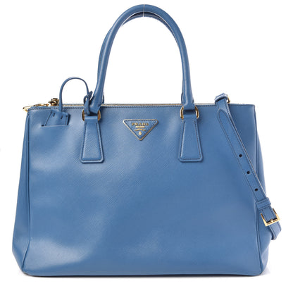 Prada Saffiano Medium Galleria Double Zip Tote Cobalto 1 of 14