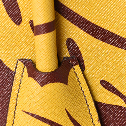 Prada Saffiano Hibiscus Print Bowling Bag Zafferano 13 of 16
