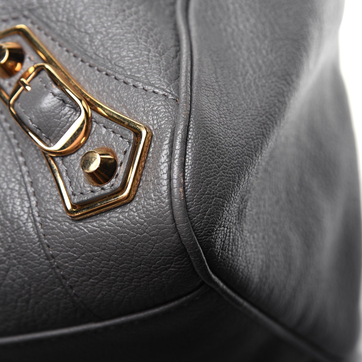 Chevre Gold Metallic Edge Hardware Velo Gris Acier
