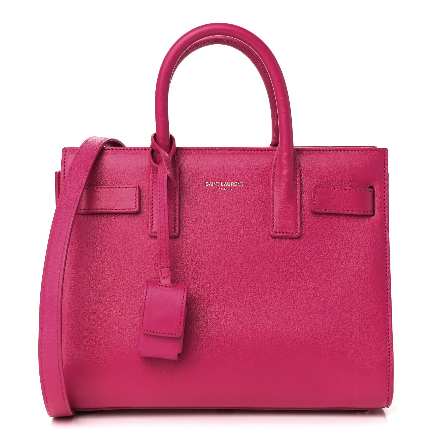Saint Laurent Calfskin Nano Sac De Jour Lipstick Fuchsia 1 of 12