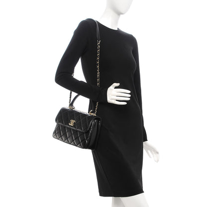 Chanel Lambskin Quilted Small Trendy CC Dual Handle Flap Bag Black 2 of 10