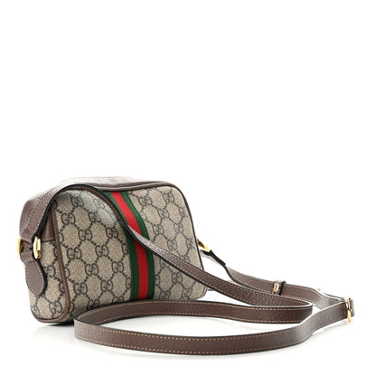 Gucci GG Supreme Monogram Web Mini Ophidia Shoulder Bag Brown 3 of 14