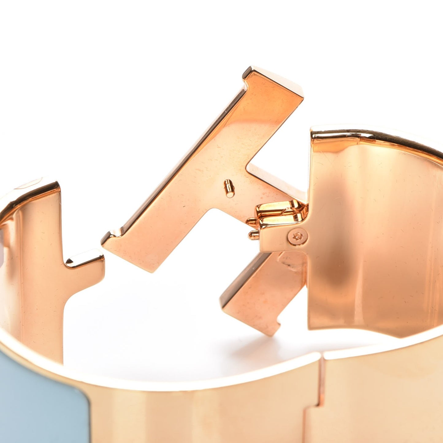 Enamel Extra Wide Clic Clac H Bracelet GM Bleu Glacier