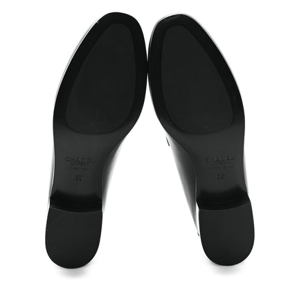Chanel Calfskin Womens Stitched CC Loafers 39 Black 6 of 9