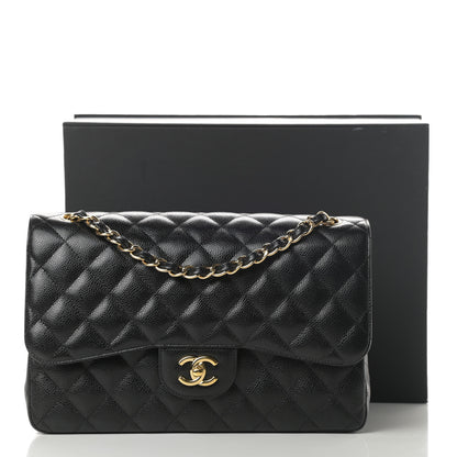 Chanel Caviar Quilted Jumbo Double Flap Black 11 of 11
