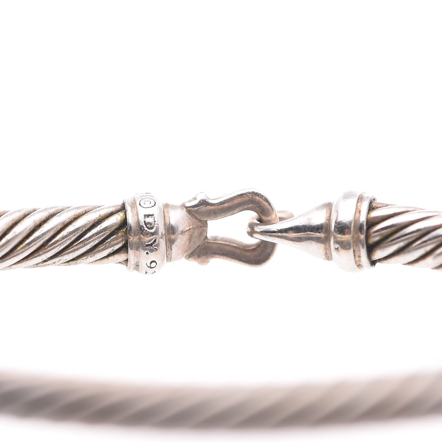 Sterling Silver Diamond 5mm Cable Buckle Bracelet