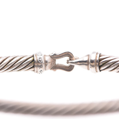 David Yurman Sterling Silver Diamond 5mm Cable Buckle Bracelet 4 of 5