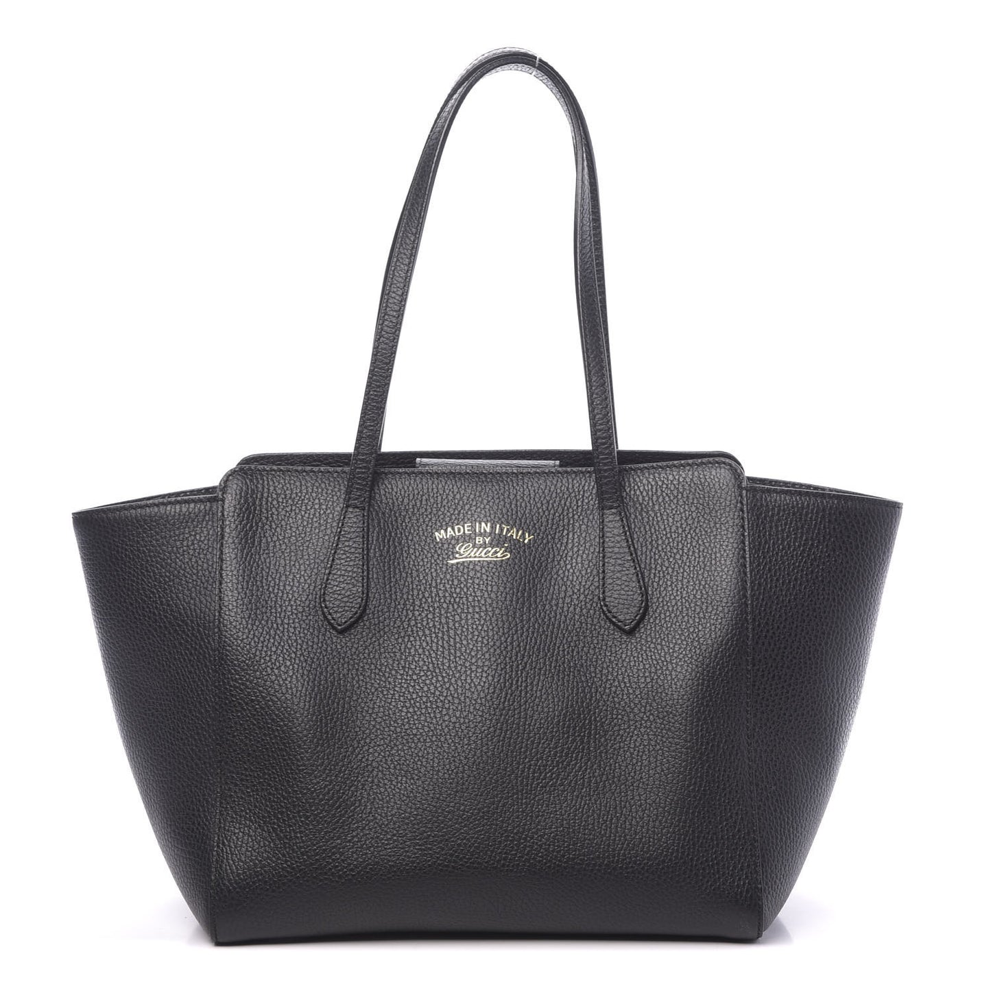 Pebbled Calfskin Small Swing Tote Black