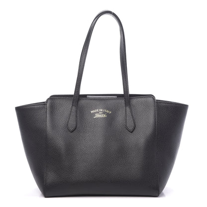 Gucci Pebbled Calfskin Small Swing Tote Black 1 of 13