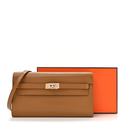 Hermes Chevre Chamkila Kelly Wallet To Go Caramel 11 of 11