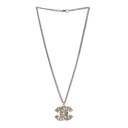 Chanel Baguette Crystal Large CC Necklace Silver 3 of 6