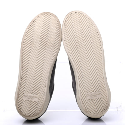 Saint Laurent Destroyed Canvas Embroidered Womens Court Classic Sneakers 38 Black 5 of 10