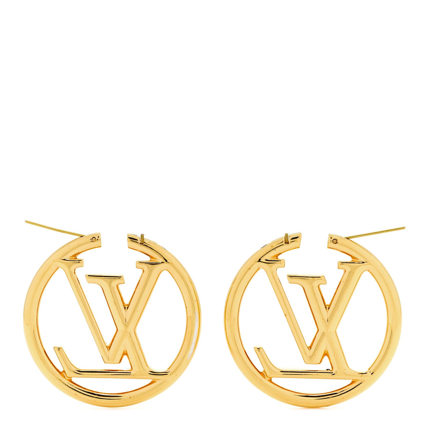 Louis Vuitton Metal Louise Hoop Earrings Gold 3 of 4