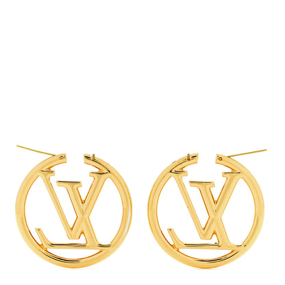 Louis Vuitton Metal Louise Hoop Earrings Gold 3 of 4