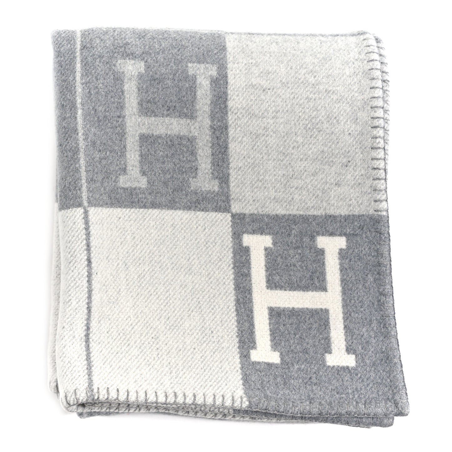 Wool Cashmere Avalon III Blanket Ecru Gris Clair