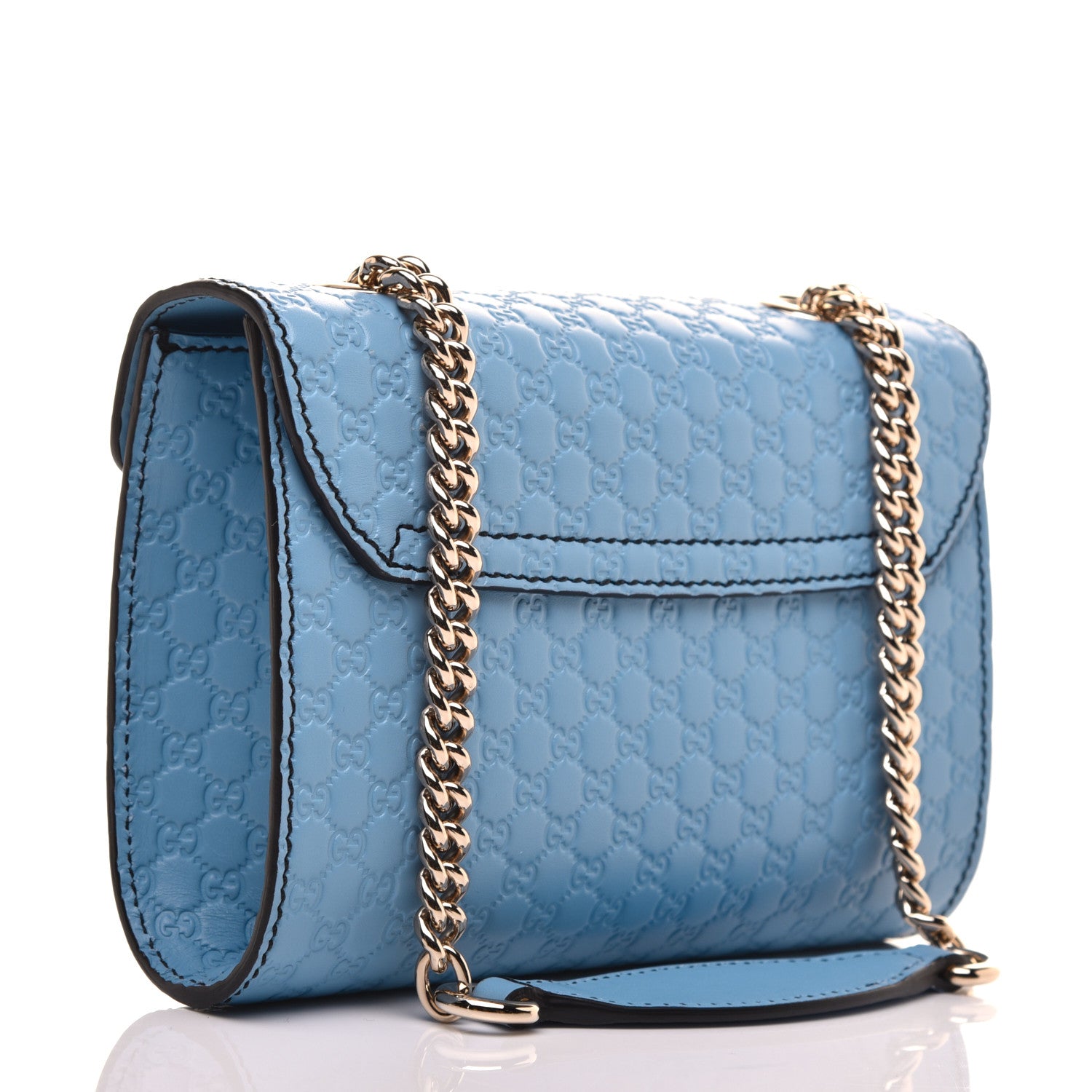 Gucci Soft Microguccissima Mini Emily Chain Shoulder Bag Mineral Blue 3 of 9