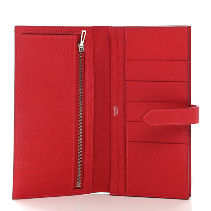 Hermes Epsom Bearn Gusset Wallet Rouge Casaque 5 of 8