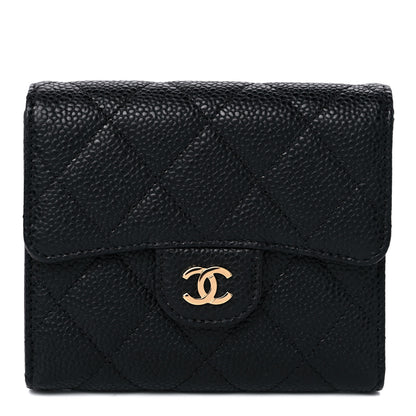 Chanel Caviar Quilted Compact Flap Wallet Black 1 of 11