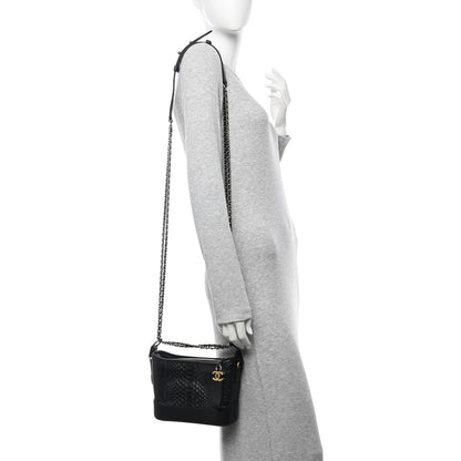 Chanel Snakeskin Small Gabrielle Hobo Black 2 of 11