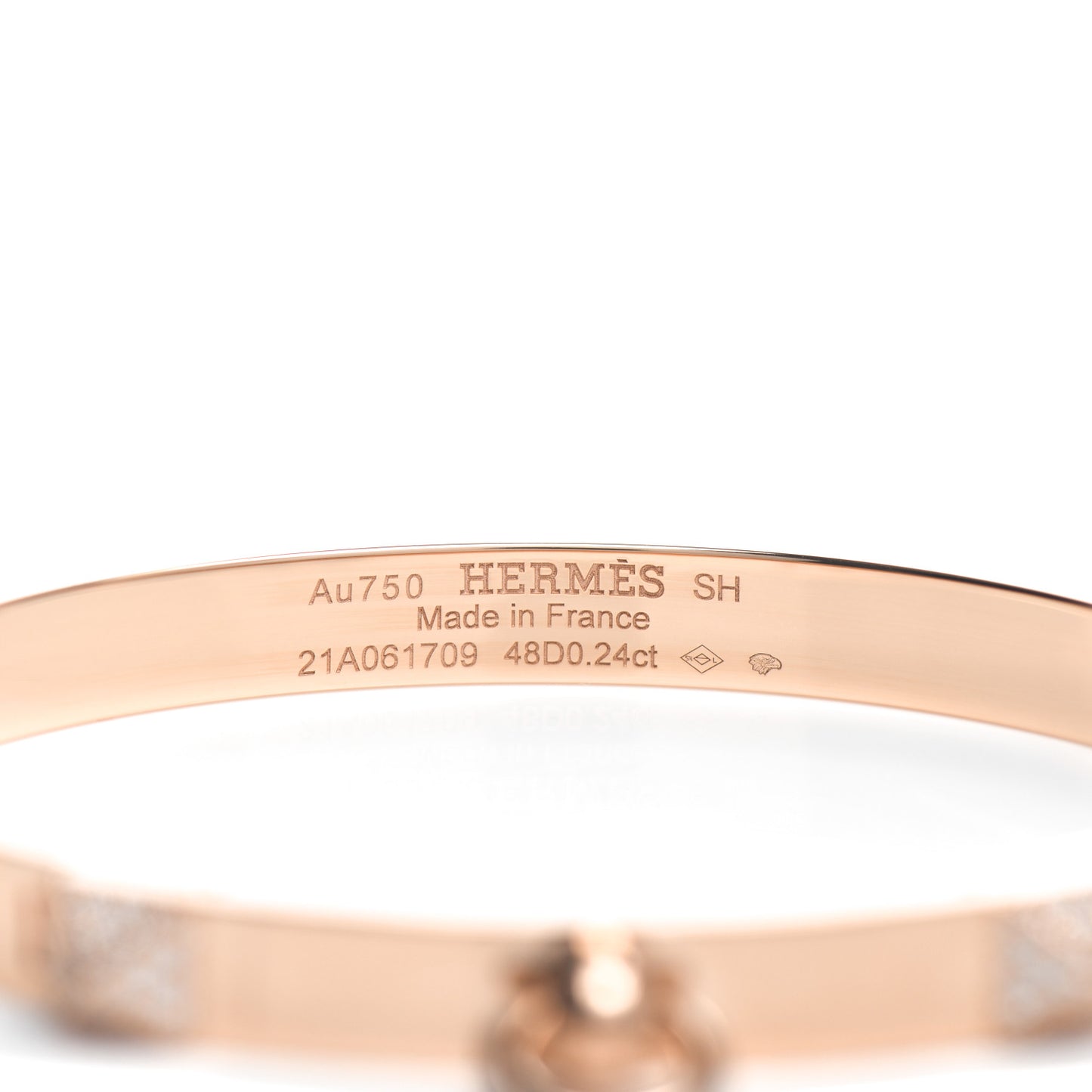 18K Rose Gold Diamond PM Collier De Chien Bracelet SH