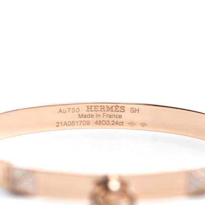 Hermes 18K Rose Gold Diamond PM Collier De Chien Bracelet SH 4 of 5