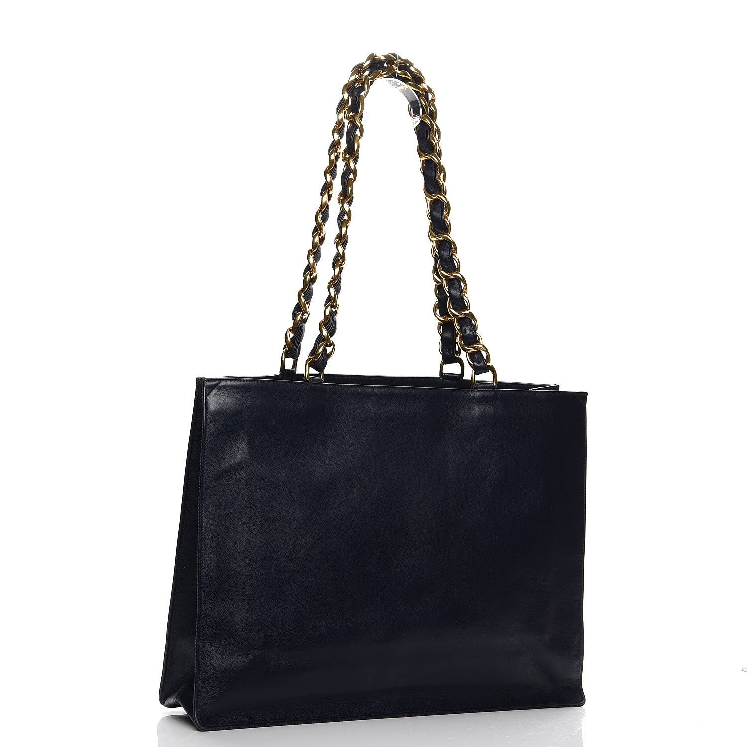 Chanel Lambskin CC Tote Navy 3 of 12