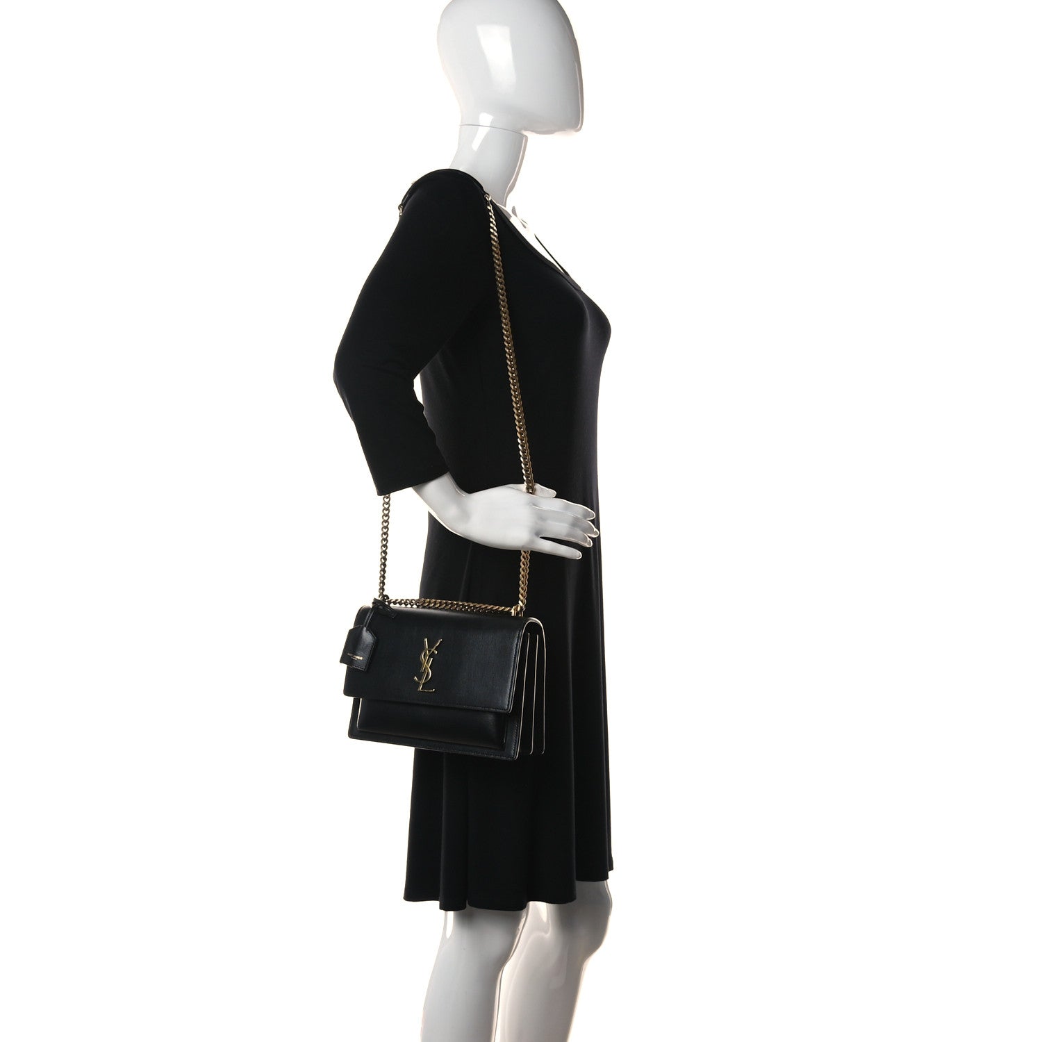 Saint Laurent Calfskin Medium Monogram Sunset Black 2 of 14