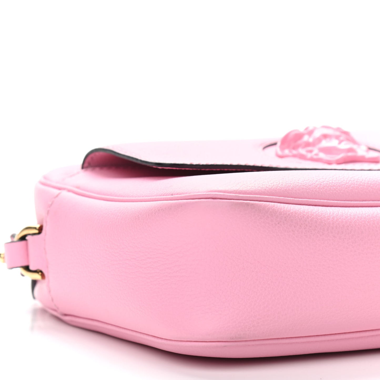 Grained Calfskin Medusa Camera Bag Pink