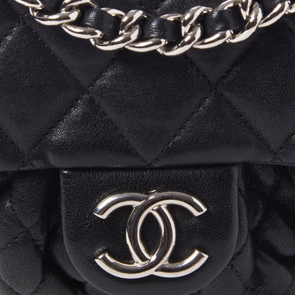 Chanel Washed Lambskin Quilted Mini Chain Around Flap Black 8 of 11