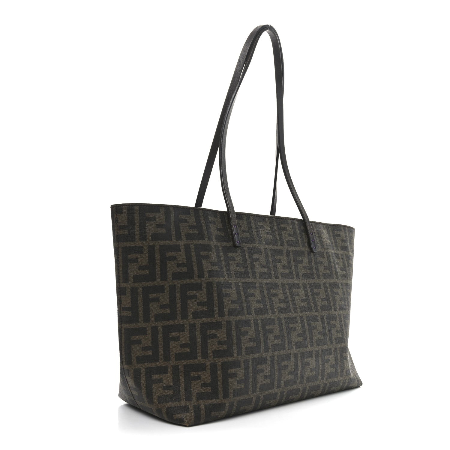 Fendi Zucca Spalmati Small Roll Tote Tobacco Viola 3 of 10