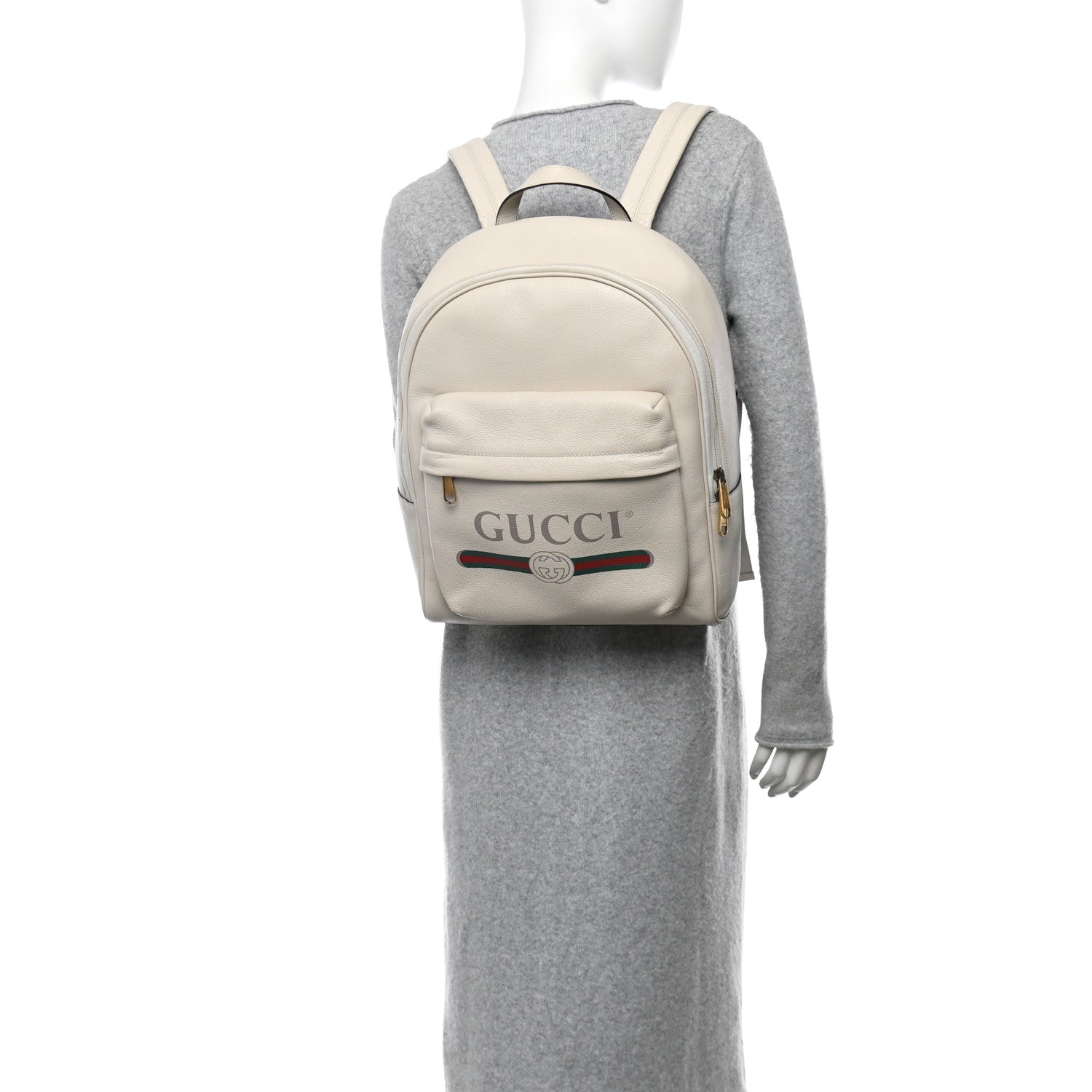Gucci Calfskin Logo Day Backpack Mystic White 2 of 11
