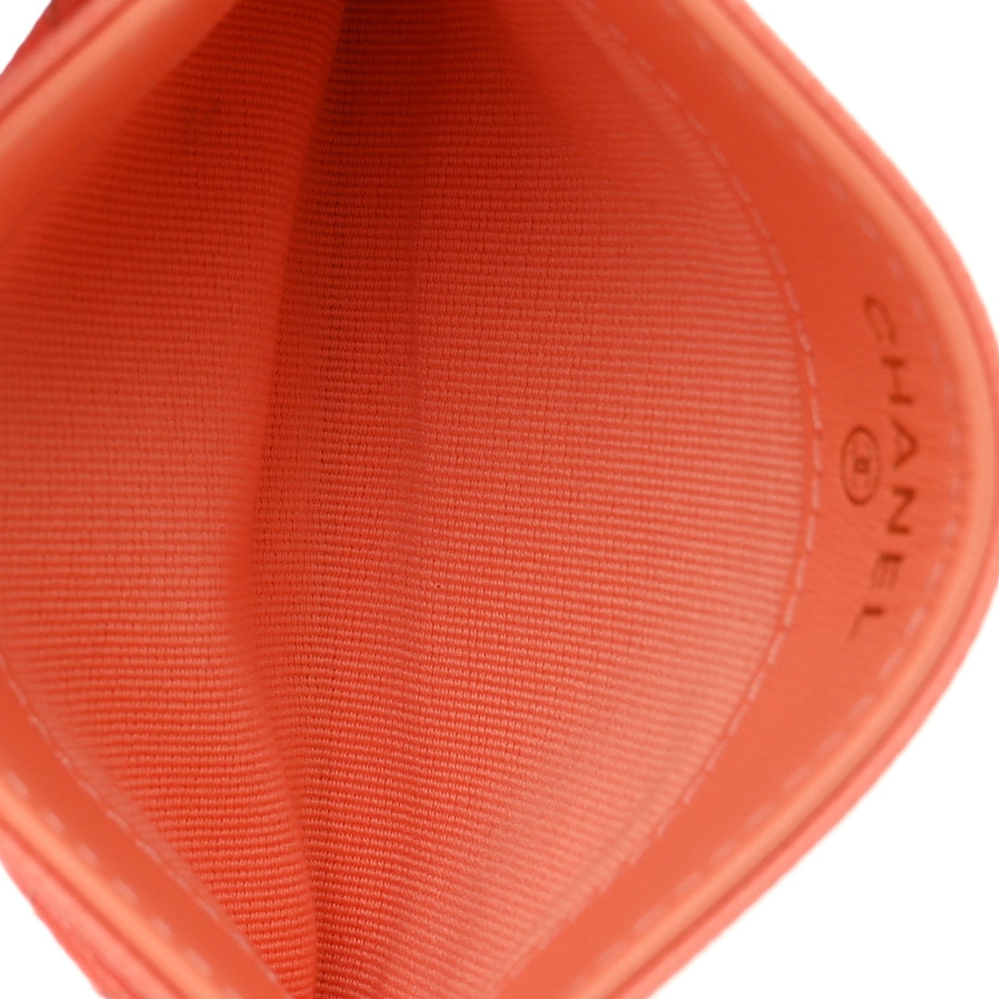 Caviar Quilted Card Holder Orange