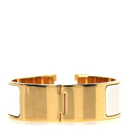 Hermes Enamel Wide Clic Clac H Bracelet GM White 3 of 5