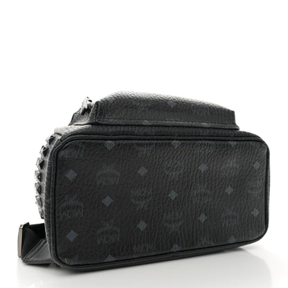 MCM Visetos Small Side Stud Stark Backpack Black 4 of 12