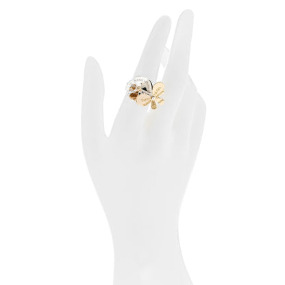 Tiffany 18K Yellow Gold Sterling Silver Return to Tiffany Love Bugs Butterfly Flower Ring 52 6 2 of 6