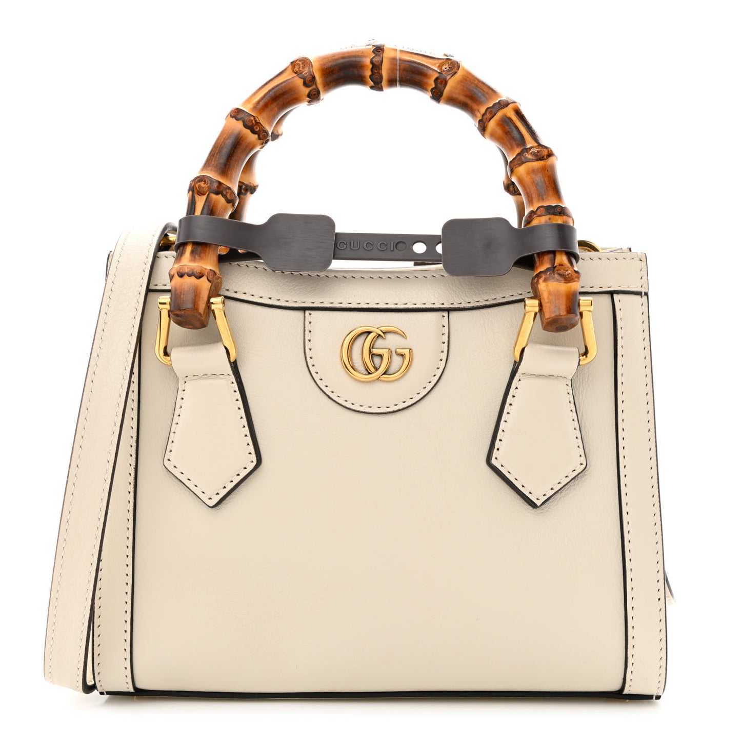 Wonka Grain Calfskin Mini Diana Tote Bag Mystic White