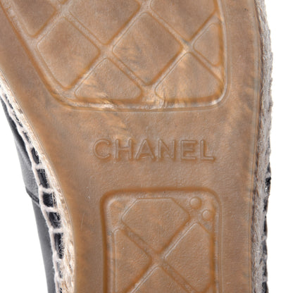 Chanel Lambskin CC Espadrilles 39 Navy Blue Dark Grey 10 of 13