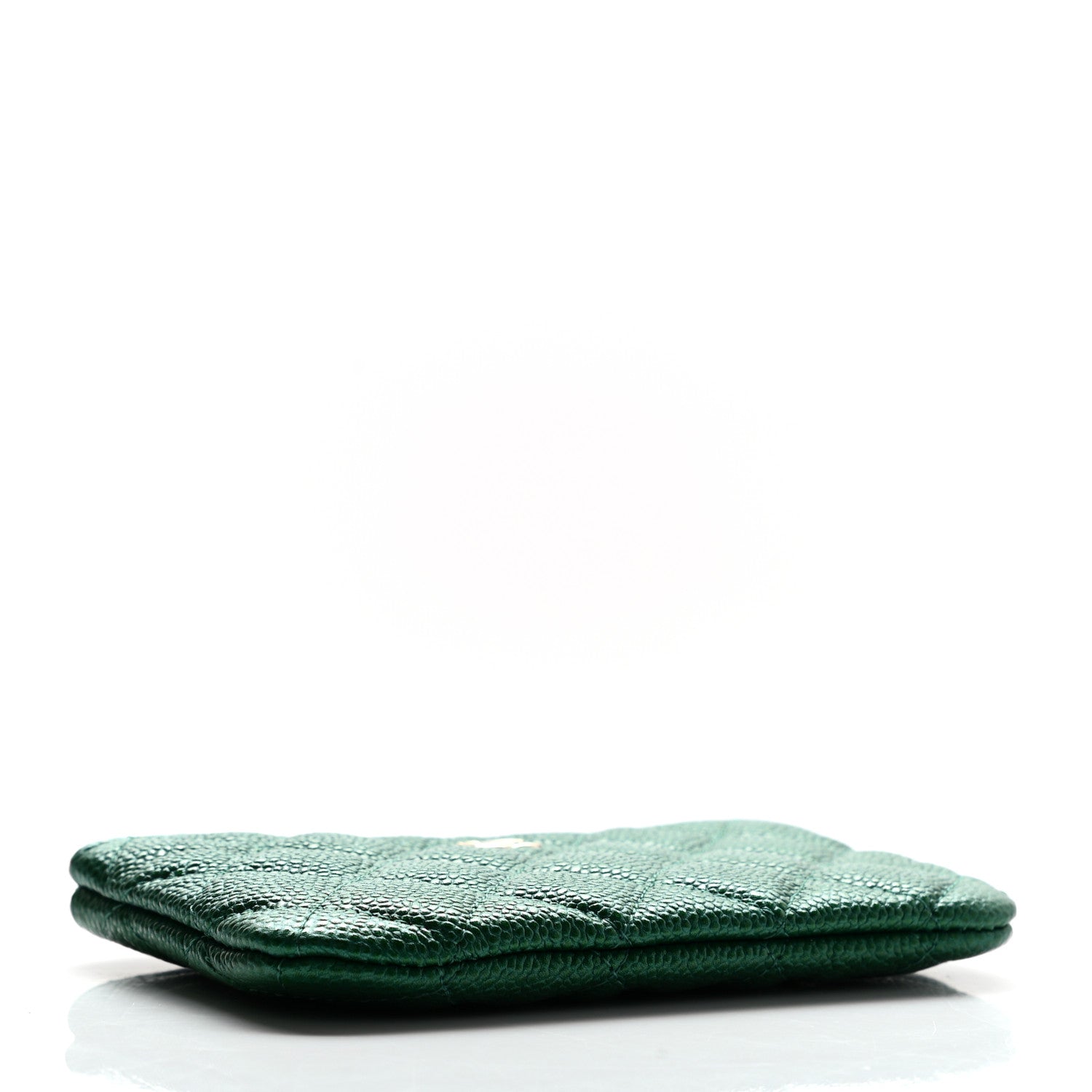 Chanel Metallic Caviar Quilted Small Cosmetic Case Green 4 of 7