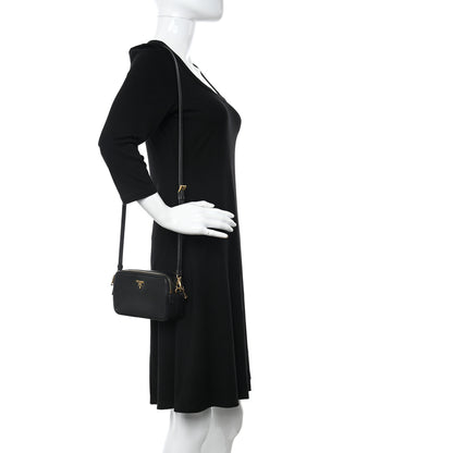 Prada Saffiano Mini Camera Crossbody Bag Black 2 of 10