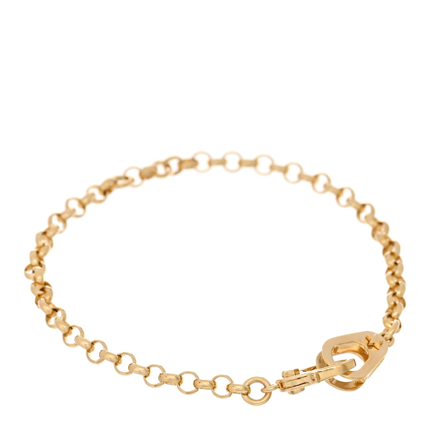 Foundrae 18K Yellow Gold Diamond Medium Belcher Chain Sister Hook Bracelet 1 of 3