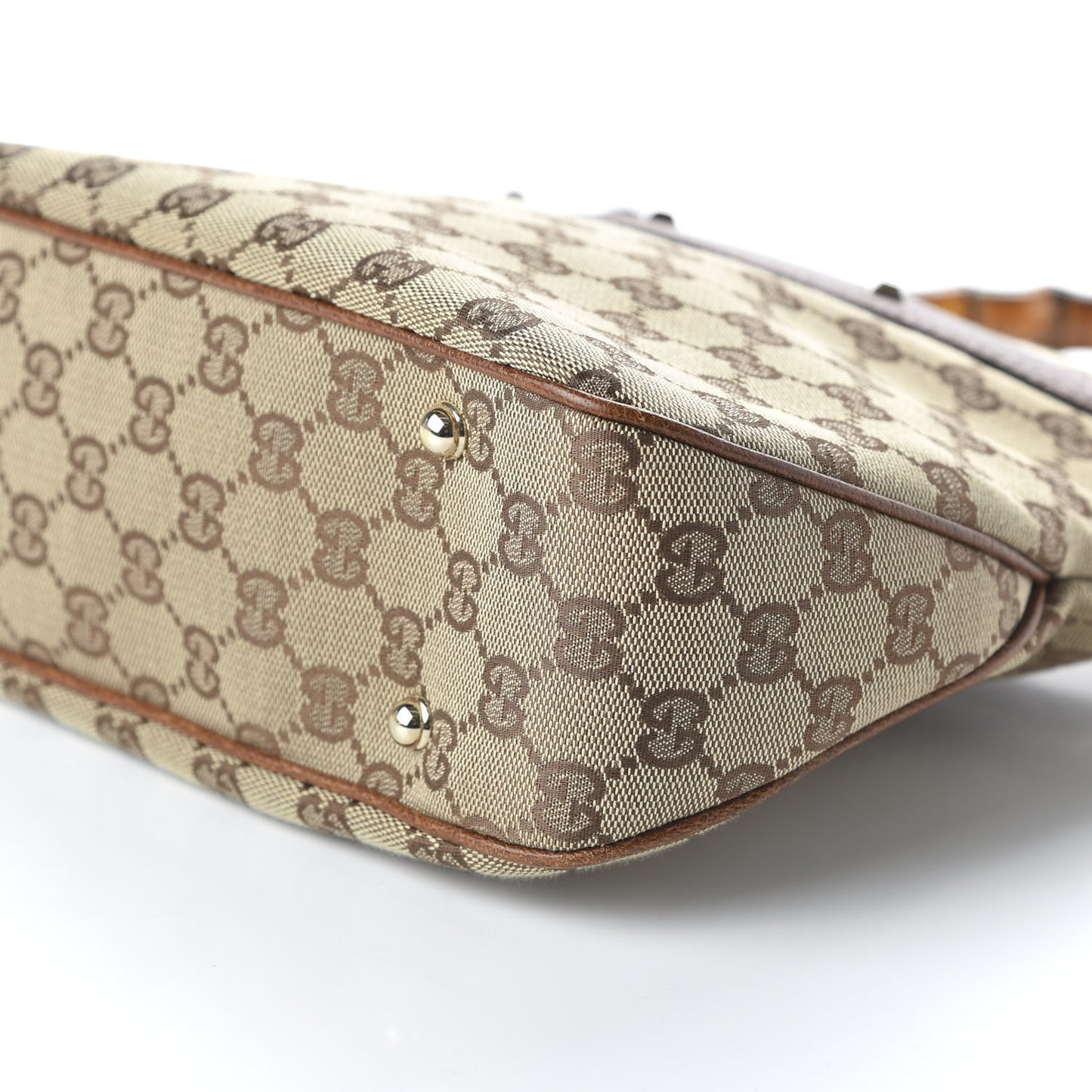 Monogram Anita Bamboo Top Handle Bag Brown