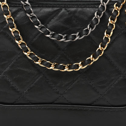 Chanel Aged Calfskin Quilted Small Gabrielle Hobo Black 8 of 11