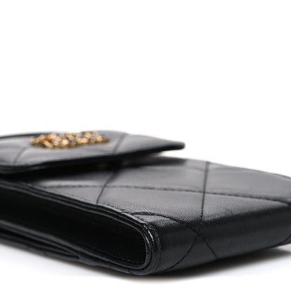 Chanel Lambskin Quilted Chanel 19 Phone Holder With Chain Black 10 of 11