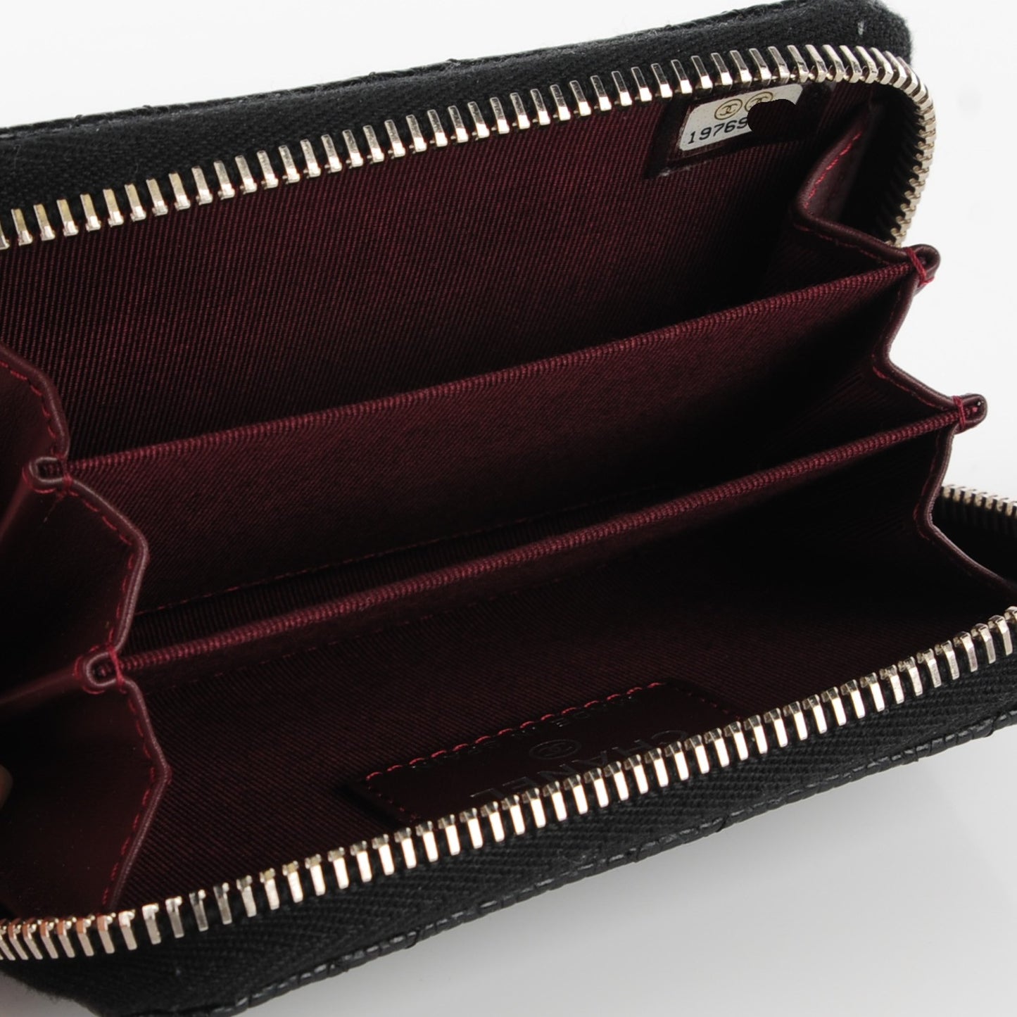 Caviar Quilted Zip Coin Purse Black