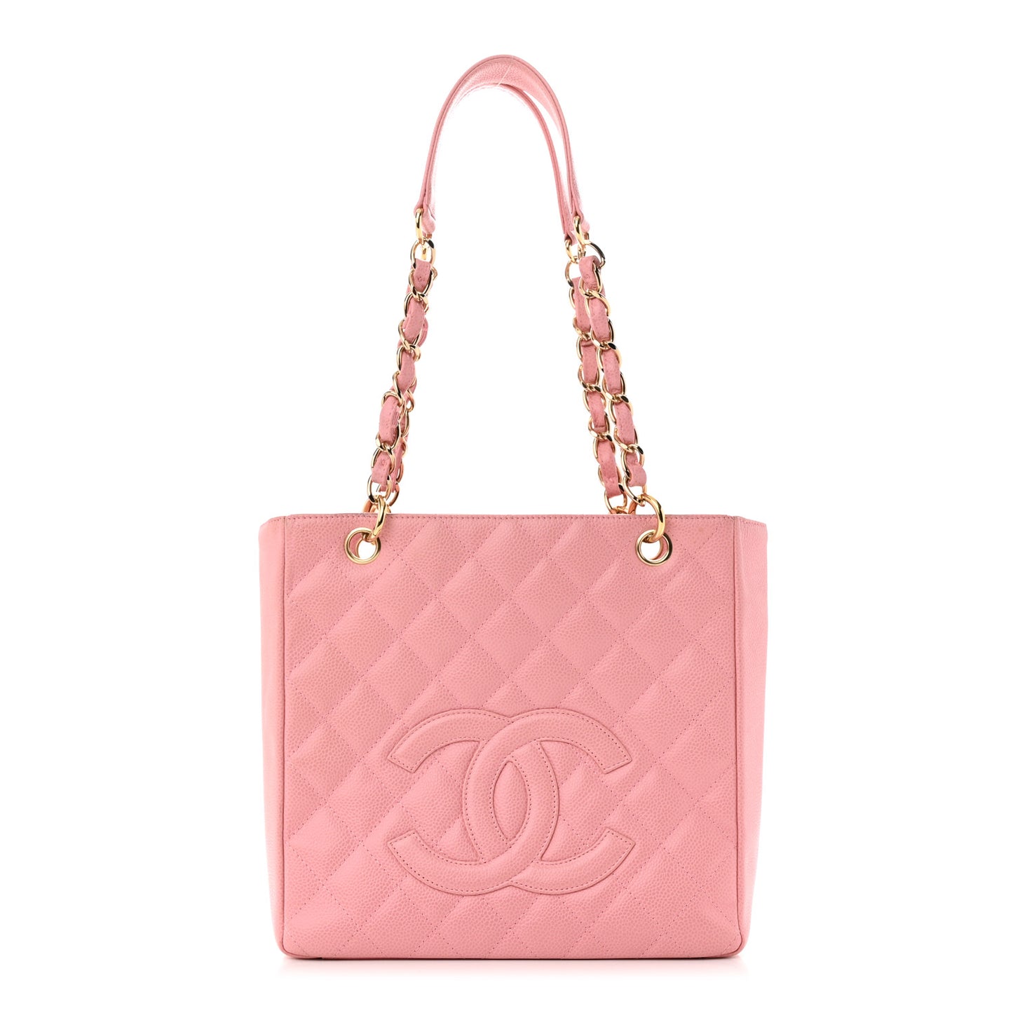 Caviar Quilted Petit Shopping Tote PST Pink