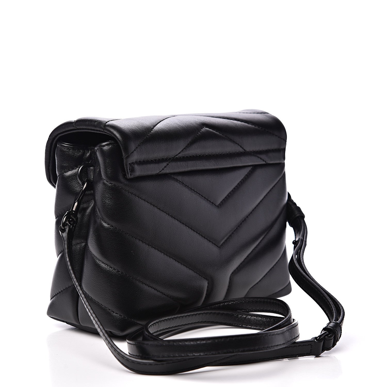 Saint Laurent Calfskin Y Quilted Monogram Toy Loulou Crossbody Bag Black 2 of 11