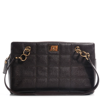 Chanel Caviar Square Stitched Shoulder Bag Brown 1 of 7