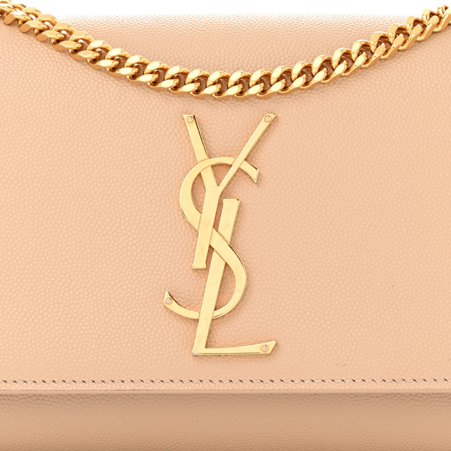 Saint Laurent Grain De Poudre Small Monogram Kate Satchel Nude Powder 8 of 11