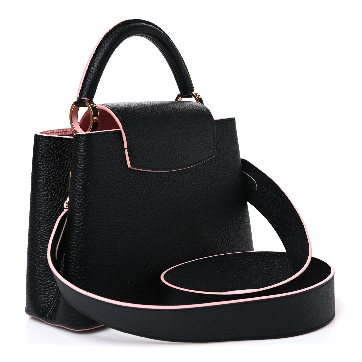 Louis Vuitton Taurillon Capucines BB Black Pink 3 of 9